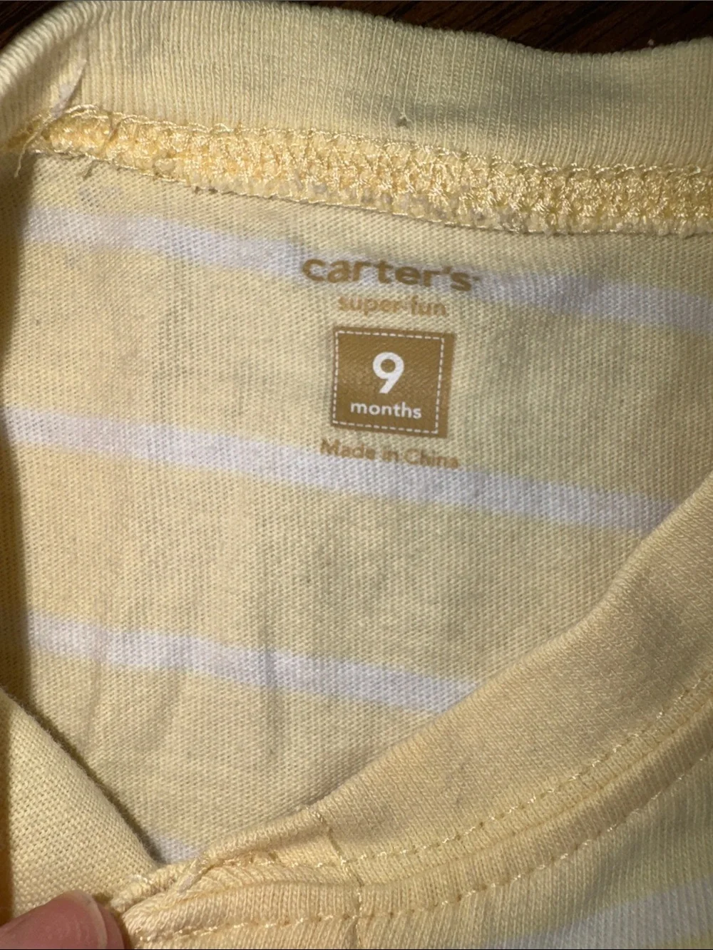Carter's Yellow and White Striped Baby Romper